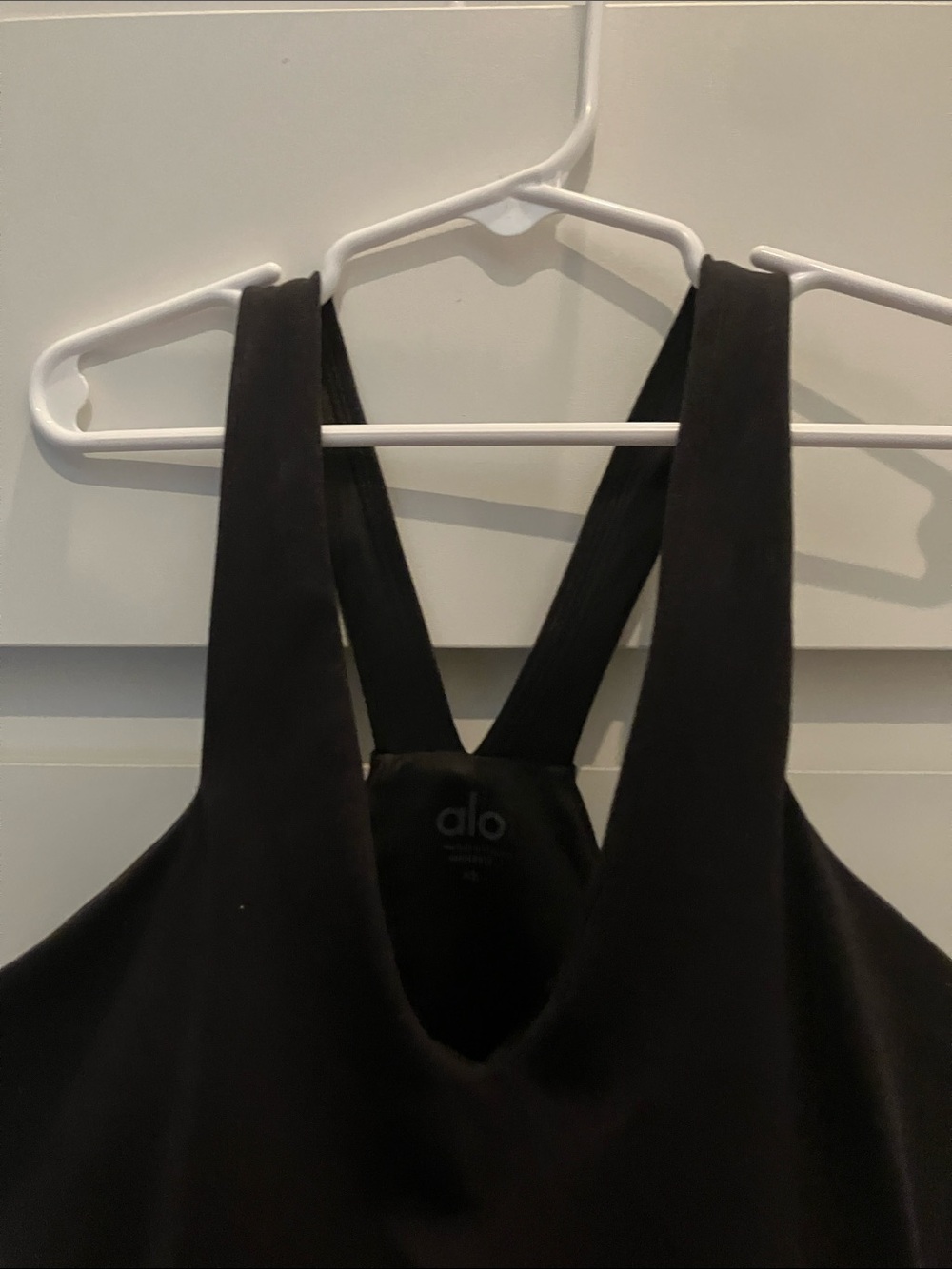 ALO Yoga Airbrush Real Black Racerback Mini Dress - Picture 2 of 5